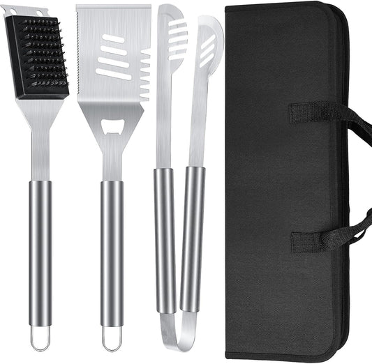 BBQ Grill Tools Set 16-inch Heavy Duty, 3 Pcs - Barbecue Utensils Kit for Camping, Kitchen, Outdoor Cooking,Suitable as a Gift for Men, Fathers, Friends