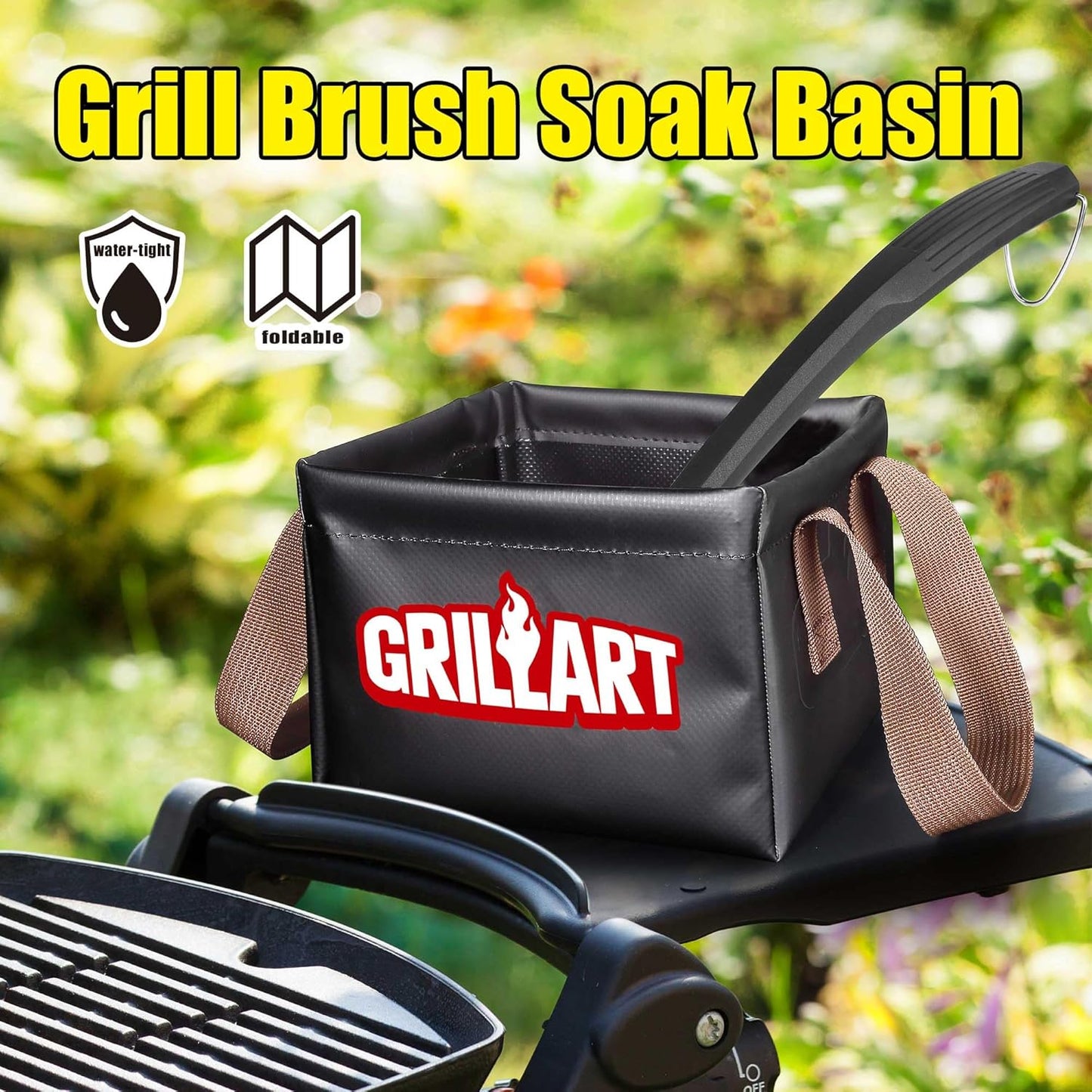 GRILLART Grill Brush Bristle Free, Soak Basin, Perfect Partner for SteamWizards Grill Brush (Only Soak Basin No Grill Brush)