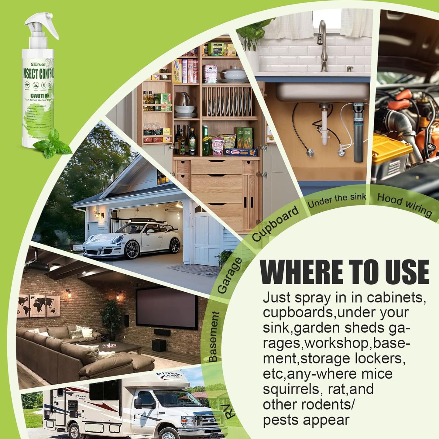 Pest & Insect Control Spray, Spider Repellent Indoor, Repel Spiders, Ants, Silverfish, Mosquitoes, Moths, and More, Plant Formula Safe for Indoor/Outdoor Use