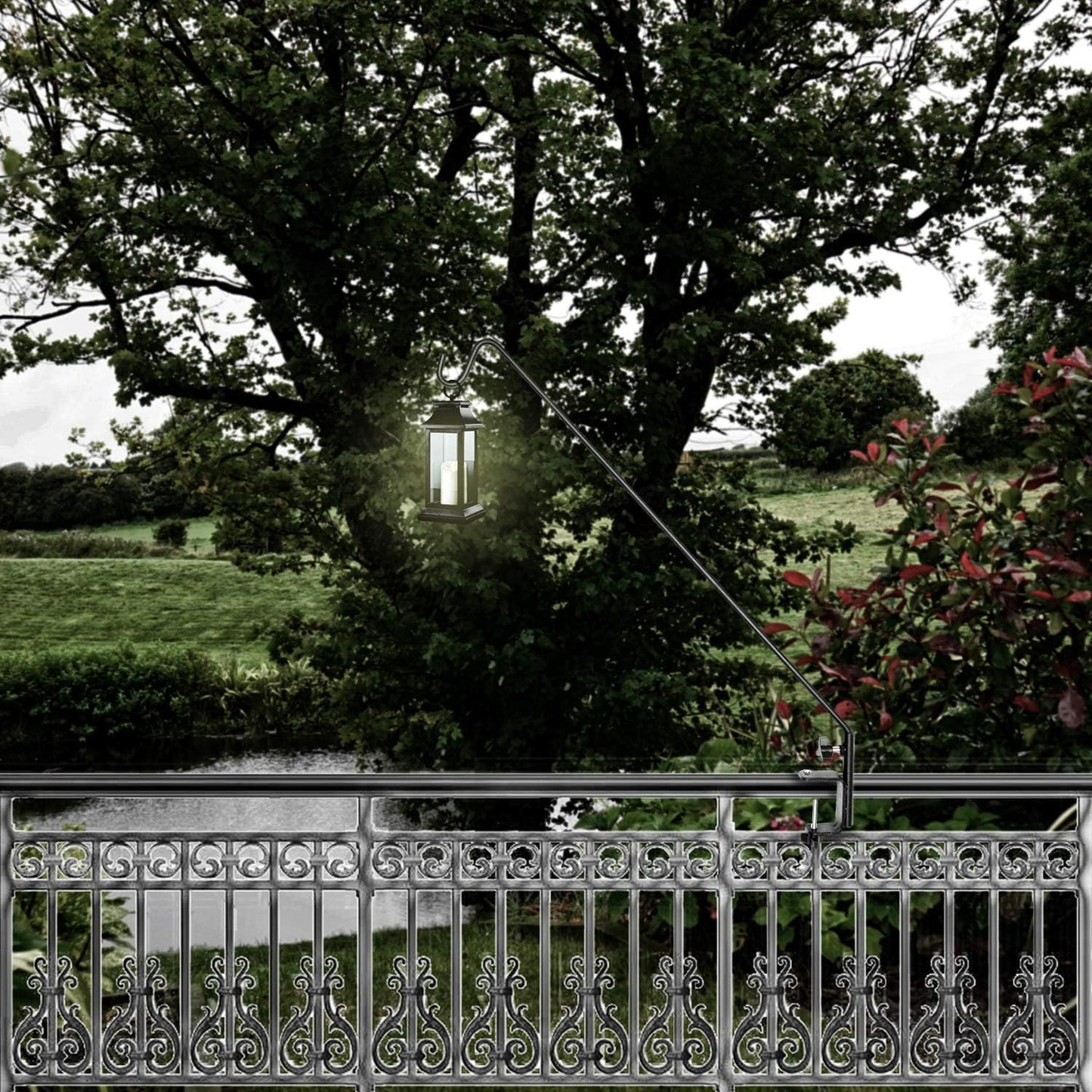 Ashman Deck Hook 32-Inch (2 Pack), Double Forged Solid Metal Single Piece Rod, Ideal for Bird Feeders, Plant Hangers, Coconut Shell Hanging Baskets, and Lanterns.