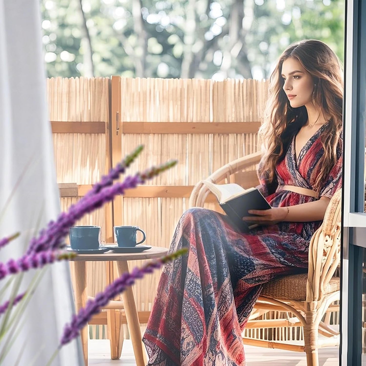 KOL 5ft 2-Pack Faux Veronica Spiked Speedwell Grass, 59in Artificial Veronica Spicata Plant, Tall Fake Reed Grasses for Home Office Garden Wedding Décor, Indoor Outdoor, UV-Resistant, Purple