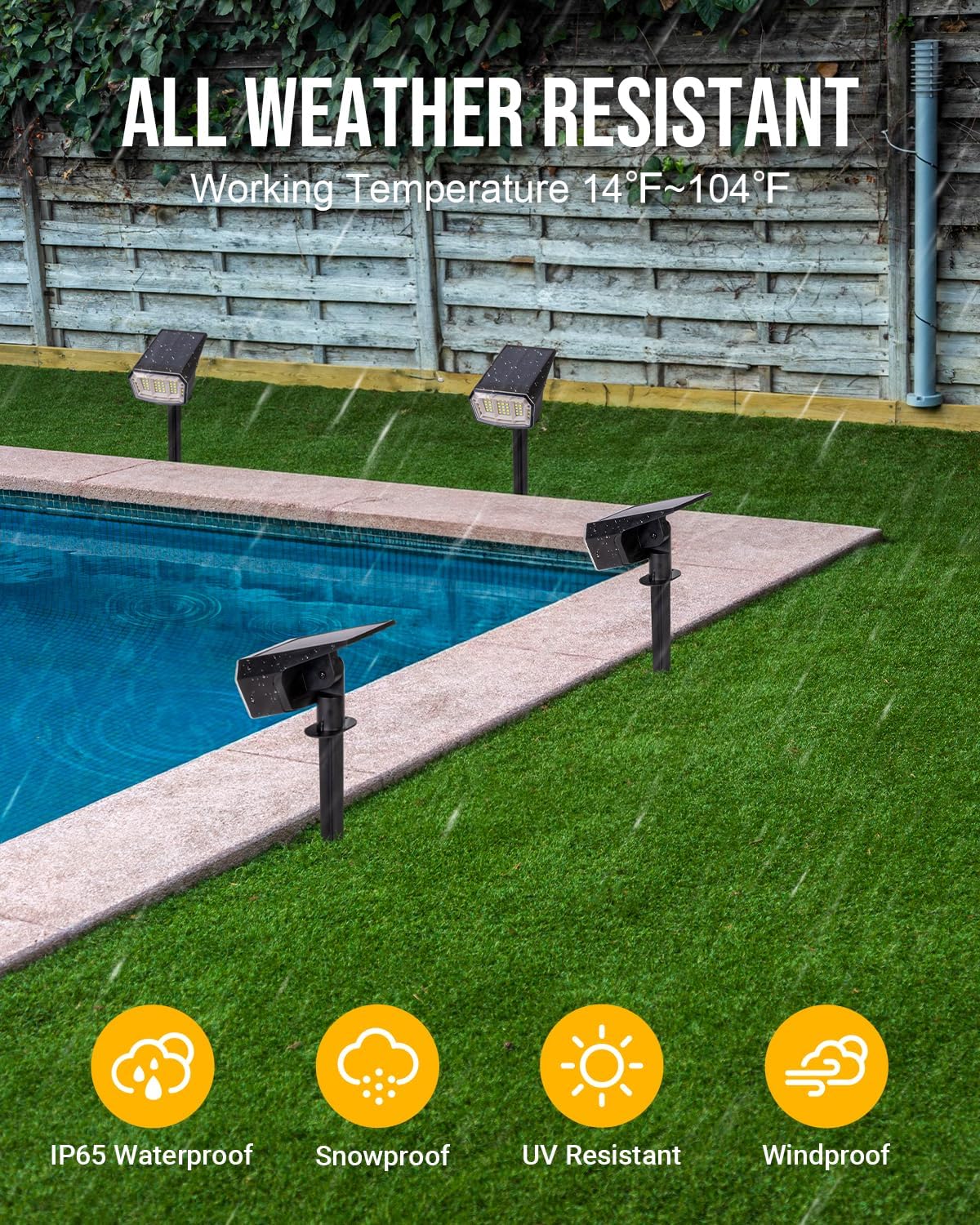 Solar Spot Lights Outdoor, 4000K Natural Light, 63 LED 3 Lighting Modes, IP65 Waterproof Spotlights for Outside House Yard Garden Landscape Lights 10 Pack