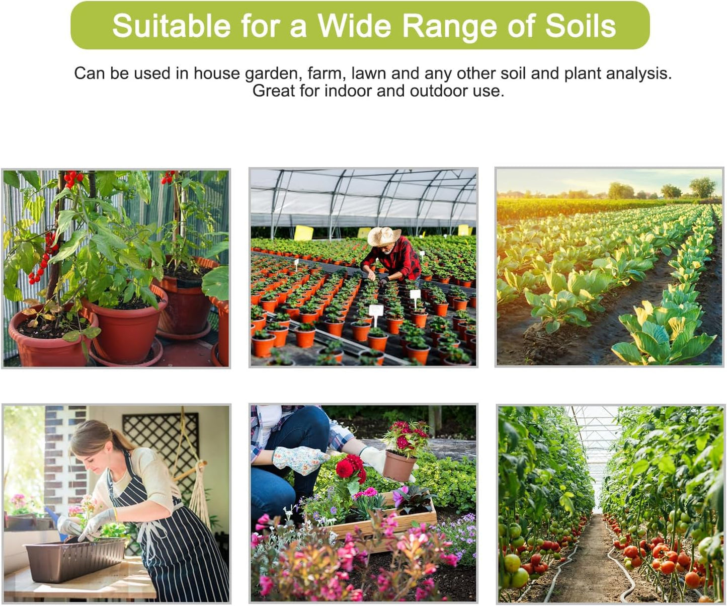 HSLGOVE 4-in-1 Soil Test Kit – Soil Moisture Meter, pH, Fertility & Sun-Light, No Battery Required, Large Dial Soil Tester for Indoor & Outdoor Gardening, Lawn, Farm – Brightwhite