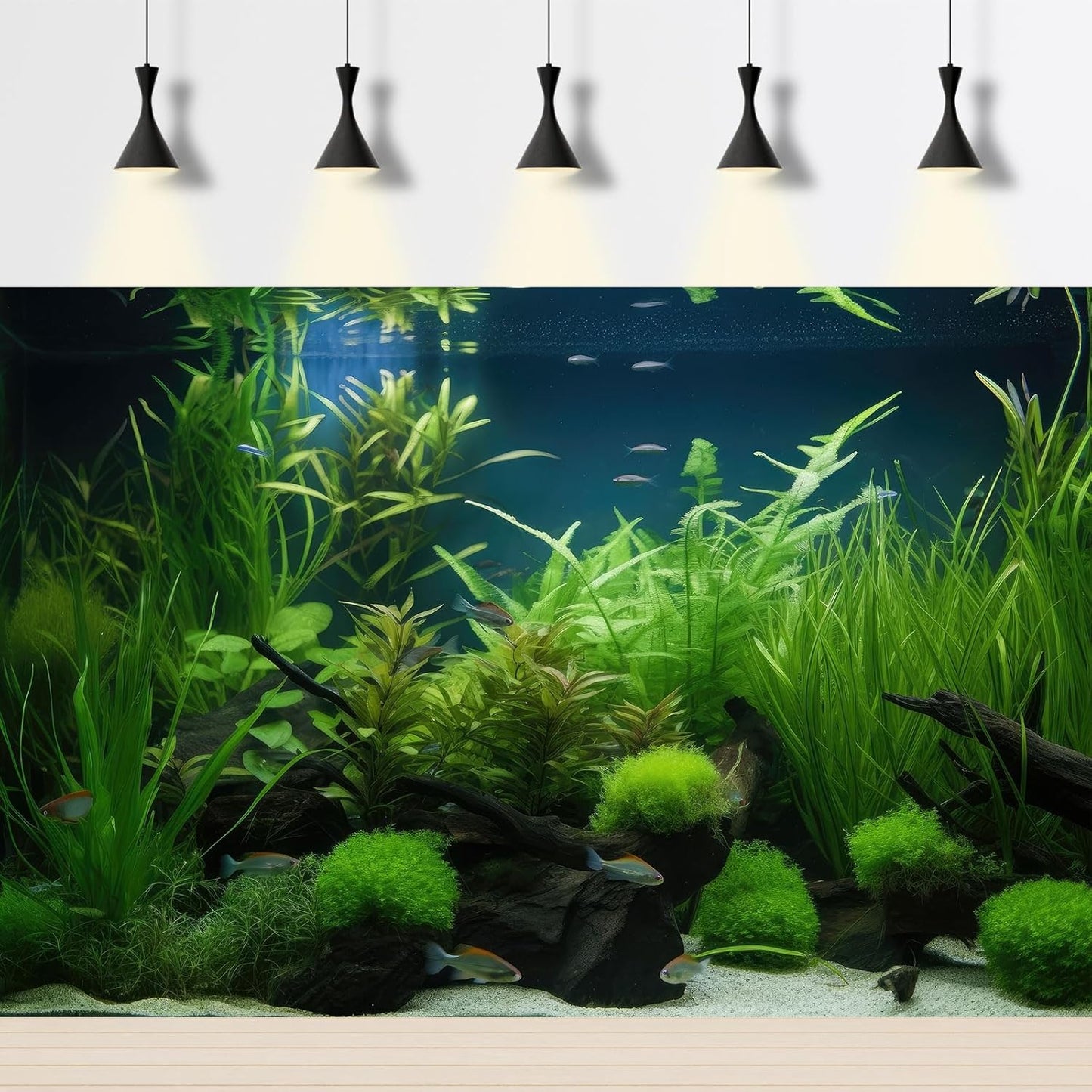 Aquarium Background Diverse Collection of Aquatic Plants Seagrasses Terrarium Background Redwood Root Moss Tropical Style Underwater Plants Fish Tank Background Under The Sea Aquarium Backdrop 24x12in