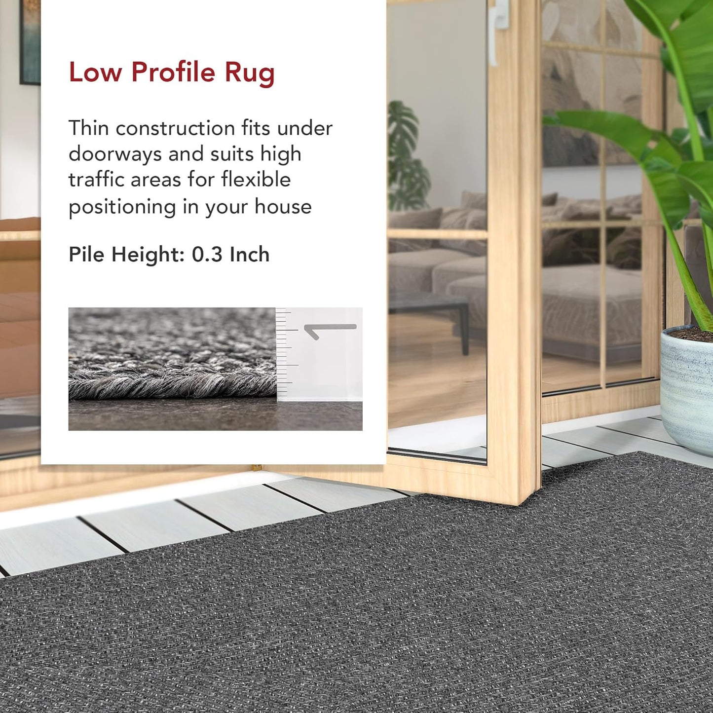 nuLOOM 6' Round Solid Hand Braided Indoor/Outdoor Area Rug, Pet-Friendly, High Traffic, Weather Resistant, for Patio, Balcony, Bedroom, Living, Dining Room, Wynn Charcoal