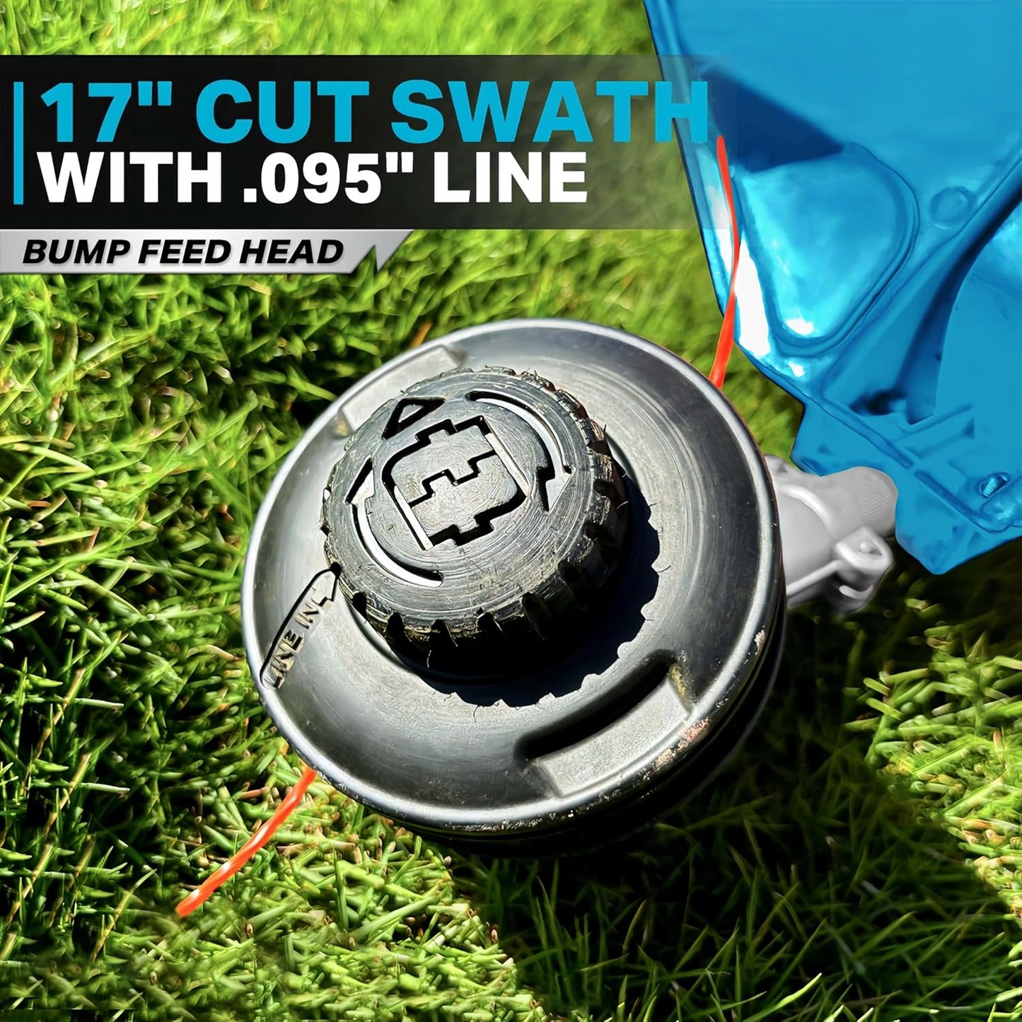 RB 17" Cordless String Trimmer, 40V Lithium Battery Weed Wacker with 4.0Ah Battery & Fast Charger & .095'' line, 2 in 1 Grass Trimmer and Edger, 2-Speed Adjustable, Low Vibration Lawn Garden Tool