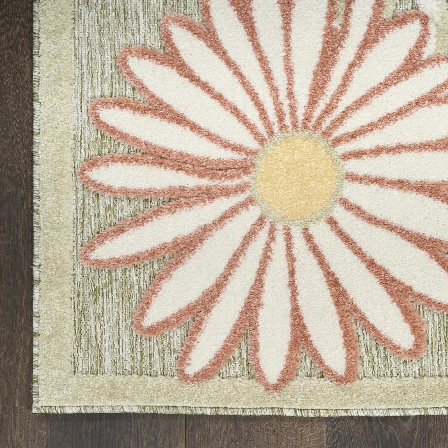 Nourison Aloha Sage Rose 9' x 12' Area Rug - Easy Clean, Non Shedding, Bed Room, Living Room, Dining Room, Kitchen (9' x 12')