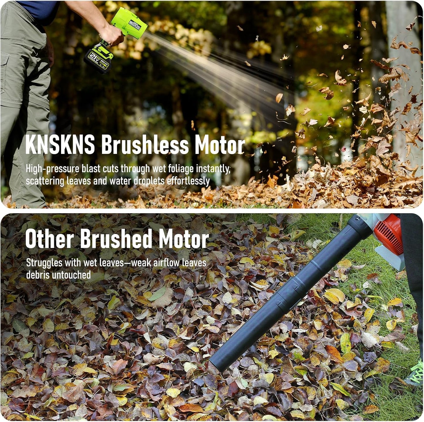 Leaf Blower Cordless with Battery and Charger,580000RPM Lightweight Mini Leaf Blower,21V Handheld Electric Blower with 2×4.0Ah Batteries & Fast Charger,Turbo Jet Blower for Lawn,Yard,Garage