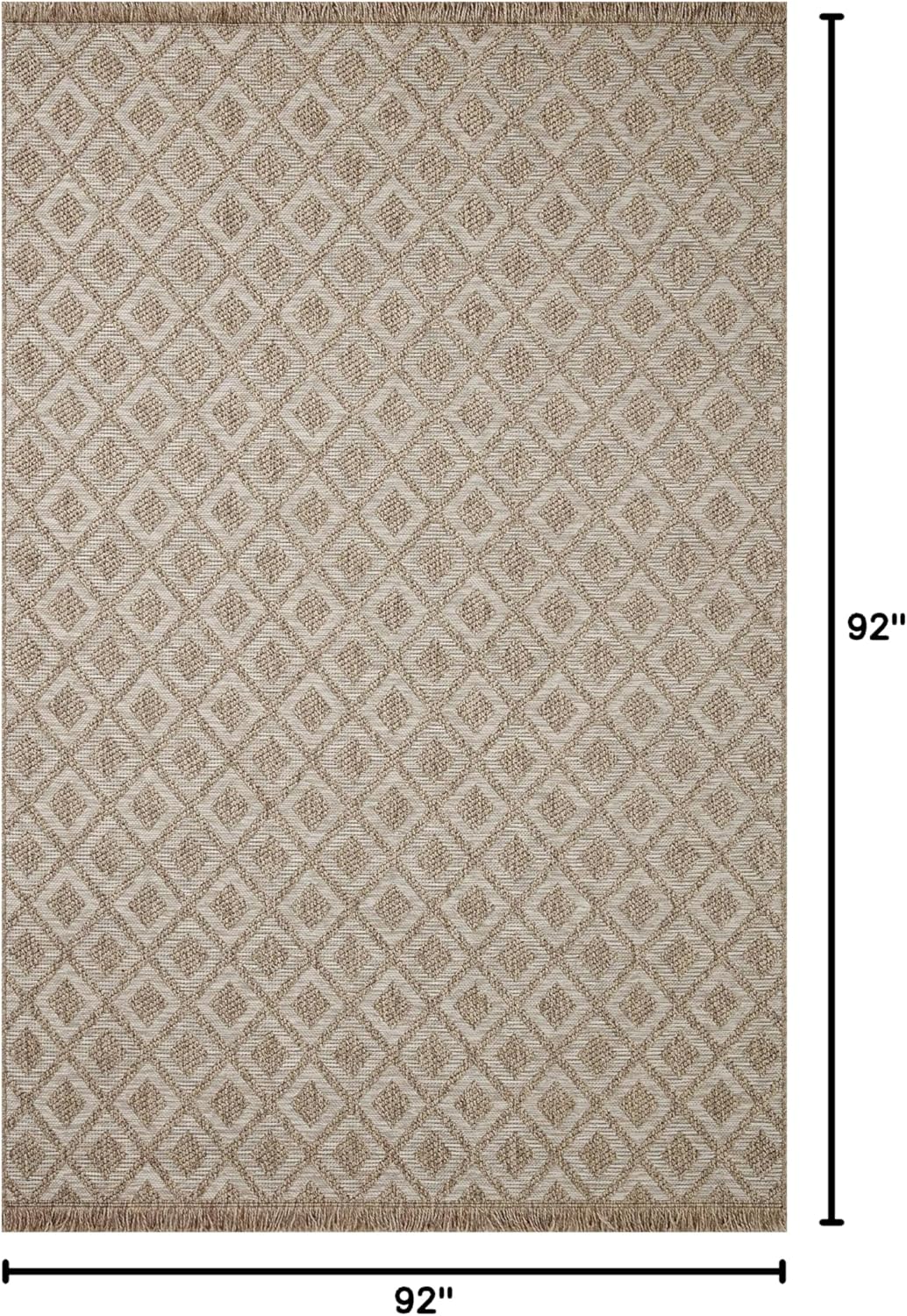 Loloi Dawn Collection Indoor/Outdoor DAW-07 Light Brown 7'-8" x 7'-8" Round Area Rug