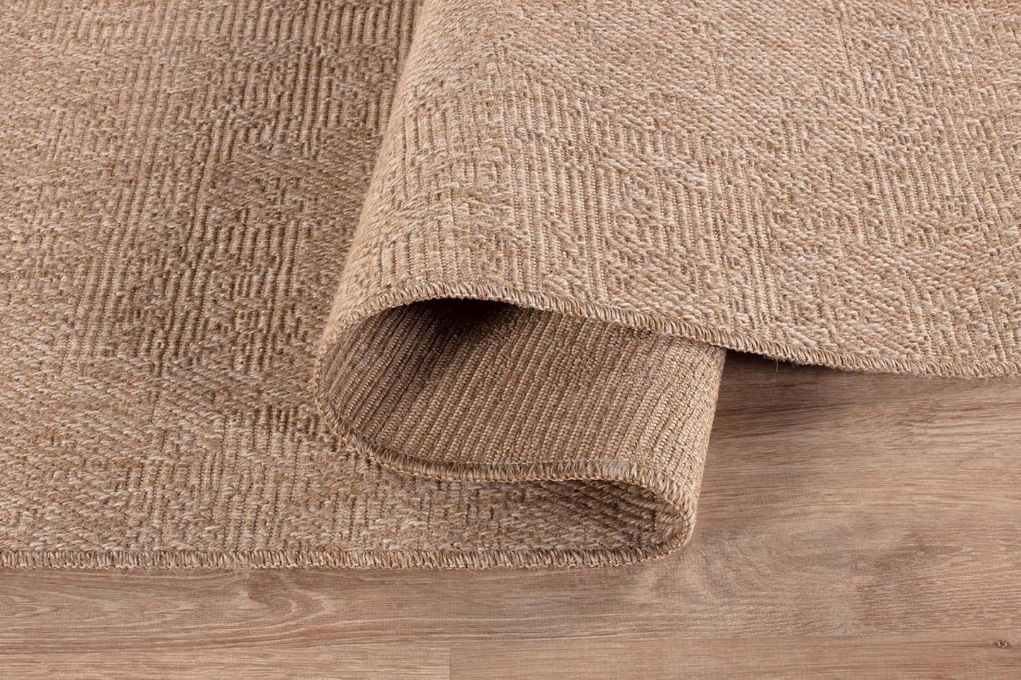 Washable Easy Jute Rug 2x3, Indoor Outdoor Doormat Natural Color Farmhouse Area Rugs for Living Room, Kitchen Rug High Traffic Area, Easy Clean Solid Boho Woven Design Outside Carpet (2 X 3 Natural)