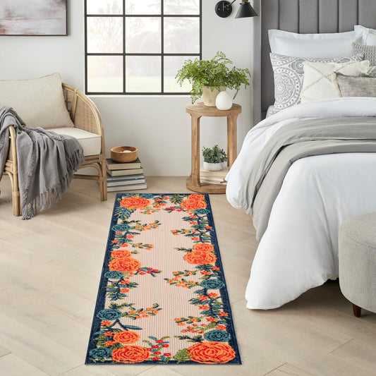 Nourison Aloha Multicolor 2' x 6' Area Rug Easy Clean, Non Shedding, Bed Room, Living Room, Dining Room, Kitchen (6' Runner)