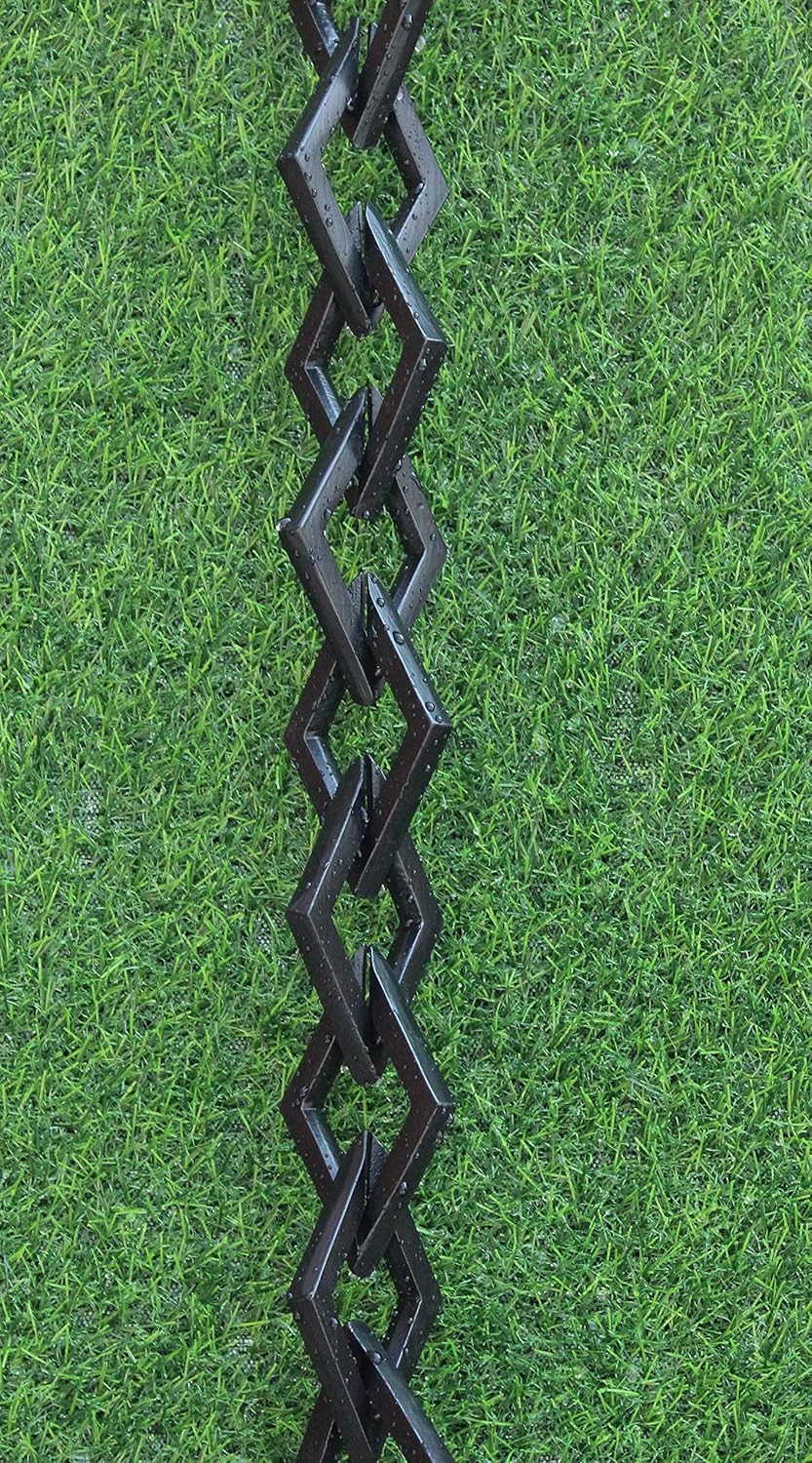 KAM Home Diamond Links Rain Chain with Installation Kit (Black, 13)