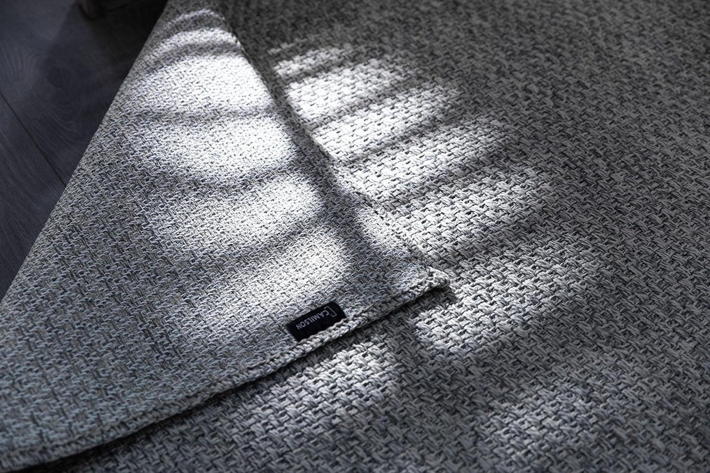 CAMILSON Easy Jute Rug 9x12, Indoor Outdoor Gray Color Farmhouse Area Rugs for Living Room Patio and Kitchen Rug, Solid Boho Woven Design, Easy-Cleaning, Washable Outside Carpet Alfombras (9 x 12)