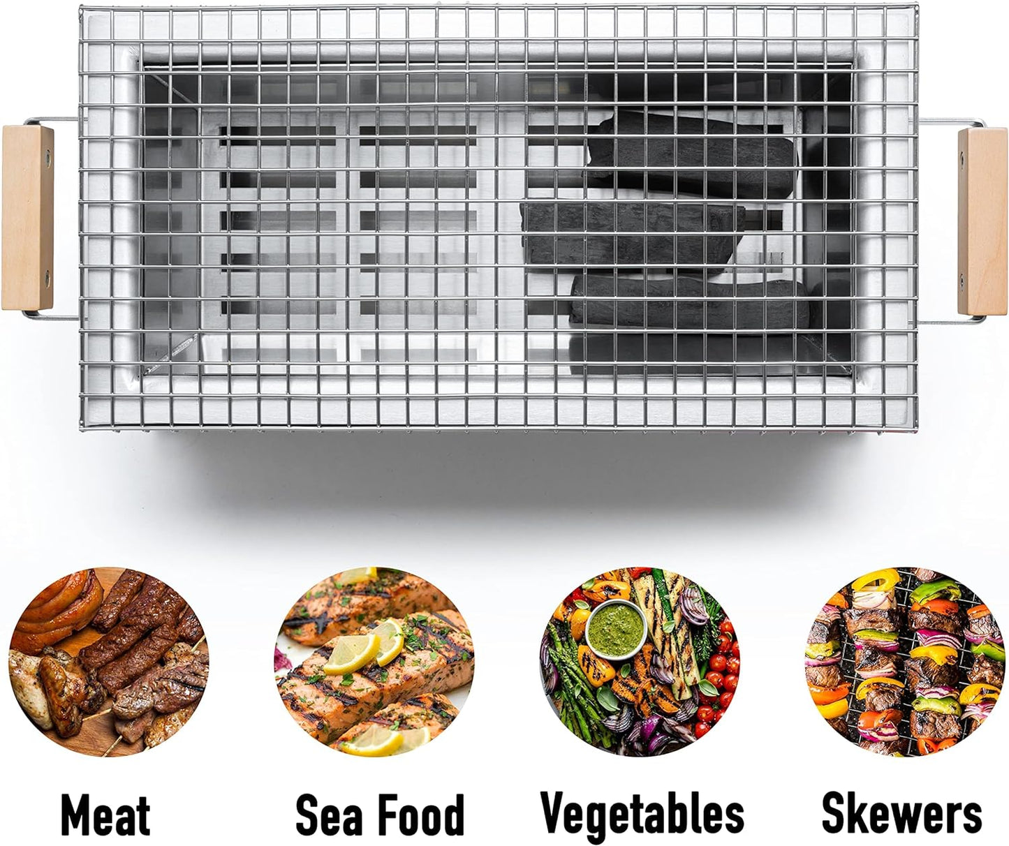 MG-168 Mini Yakitori Grill – Japanese Style Tabletop Charcoal Hibachi BBQ – Portable Binchotan Grill for Authentic Japanese Grilling – Perfect for Outdoor, Camping, or Home Use