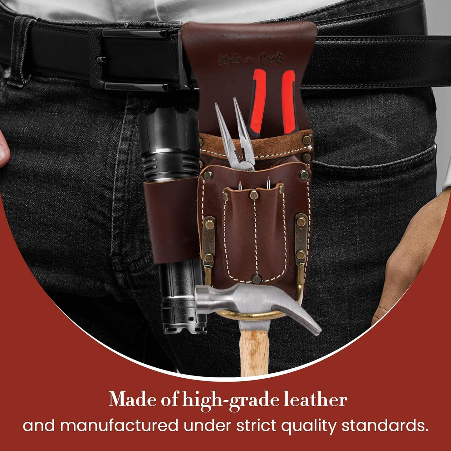 Style n Craft 9-Pocket Carpenter’s Nail and Tool Pouch