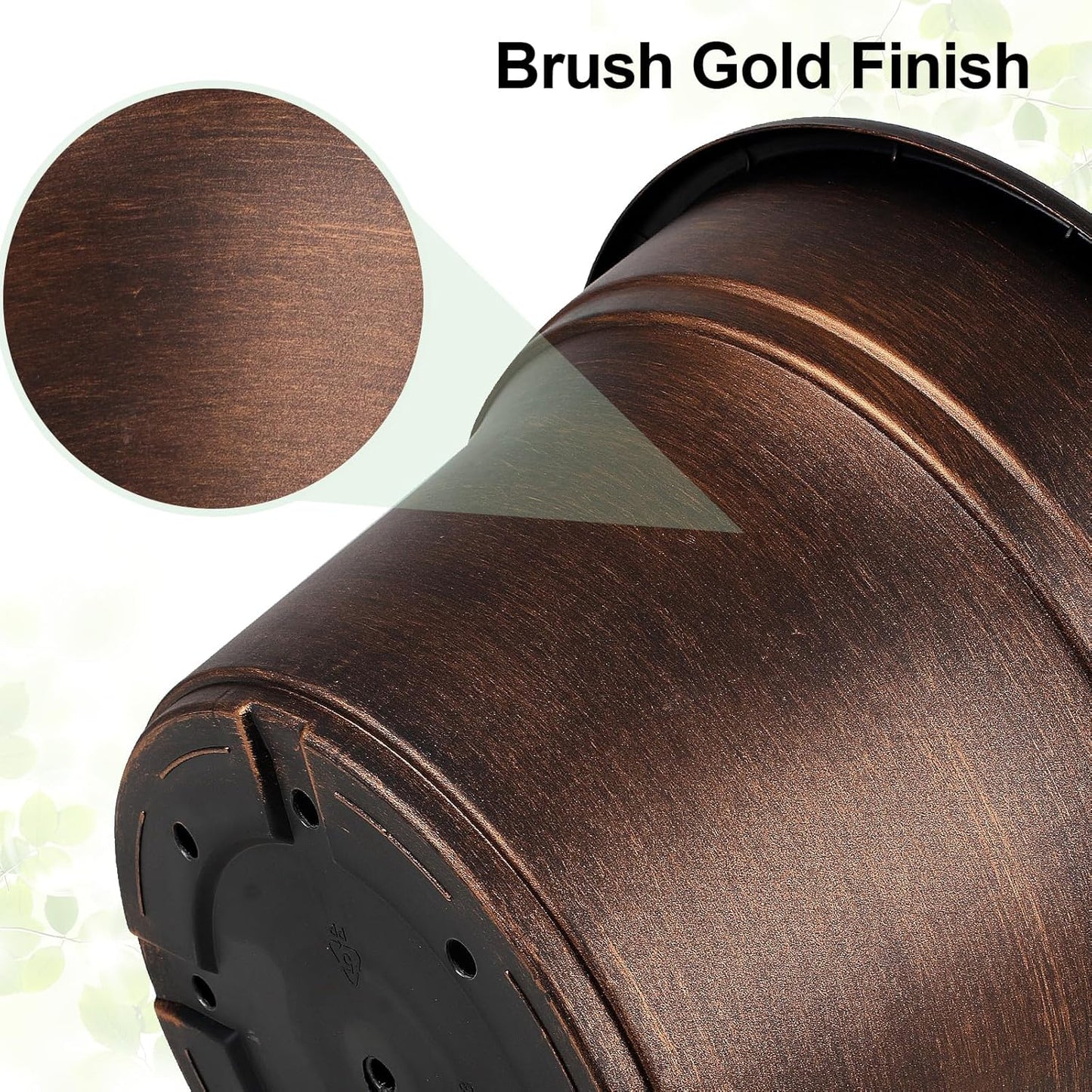 10 Inch Planters Plant Pots Indoor Outdoor, 4 Pack Plastic Flower Pot for Indoor Plants with Drainage Holes & Trays, Resin Decorative Container Sets with Saucer for House Garden Copper