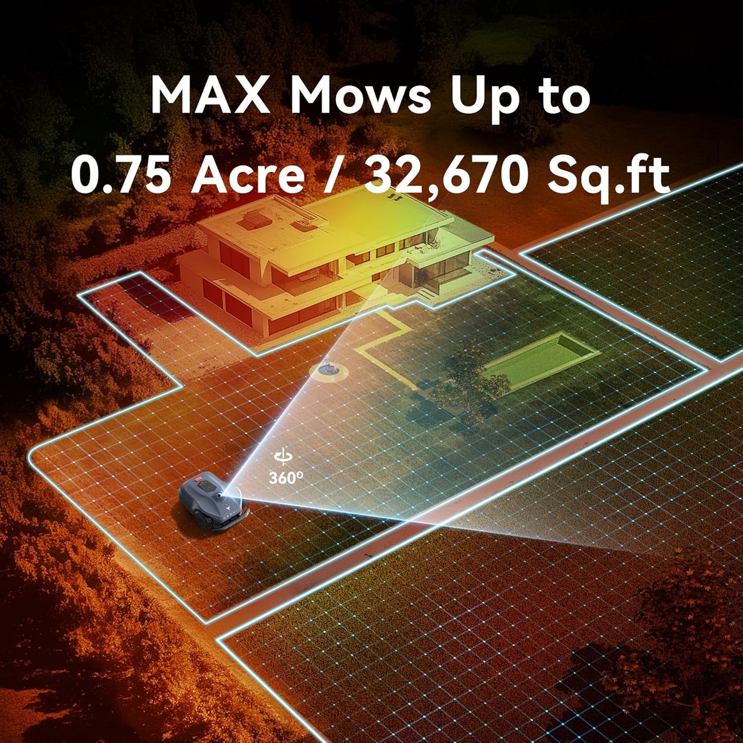 Neomow X SE Robot Lawn Mower Perimeter Wire Free for 0.75 Acre 3D LiDAR SLAM+Vision Mapping Robotic Lawnmower with 4G, No RTK Station Required, AI Accurate Obstacle Avoidance, App Control, Anti-Theft