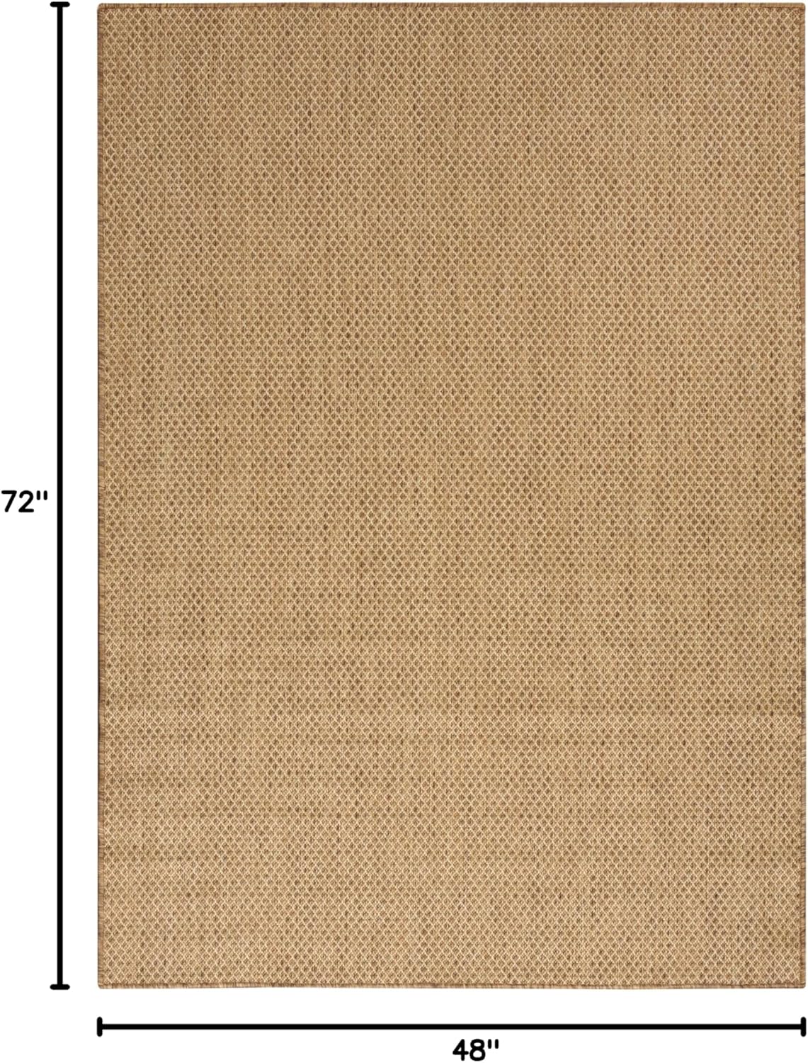 Nourison Home Courtyard Jute 4' x 6' Area Rug - Easy Clean, Non Shedding, Bed Room, Living Room, Dining Room, Kitchen (4' x 6')