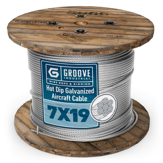 5/16’’ 7x19 Hot Dip Galvanized Aircraft Cable – Steel Wire Rope - 1000 Feet