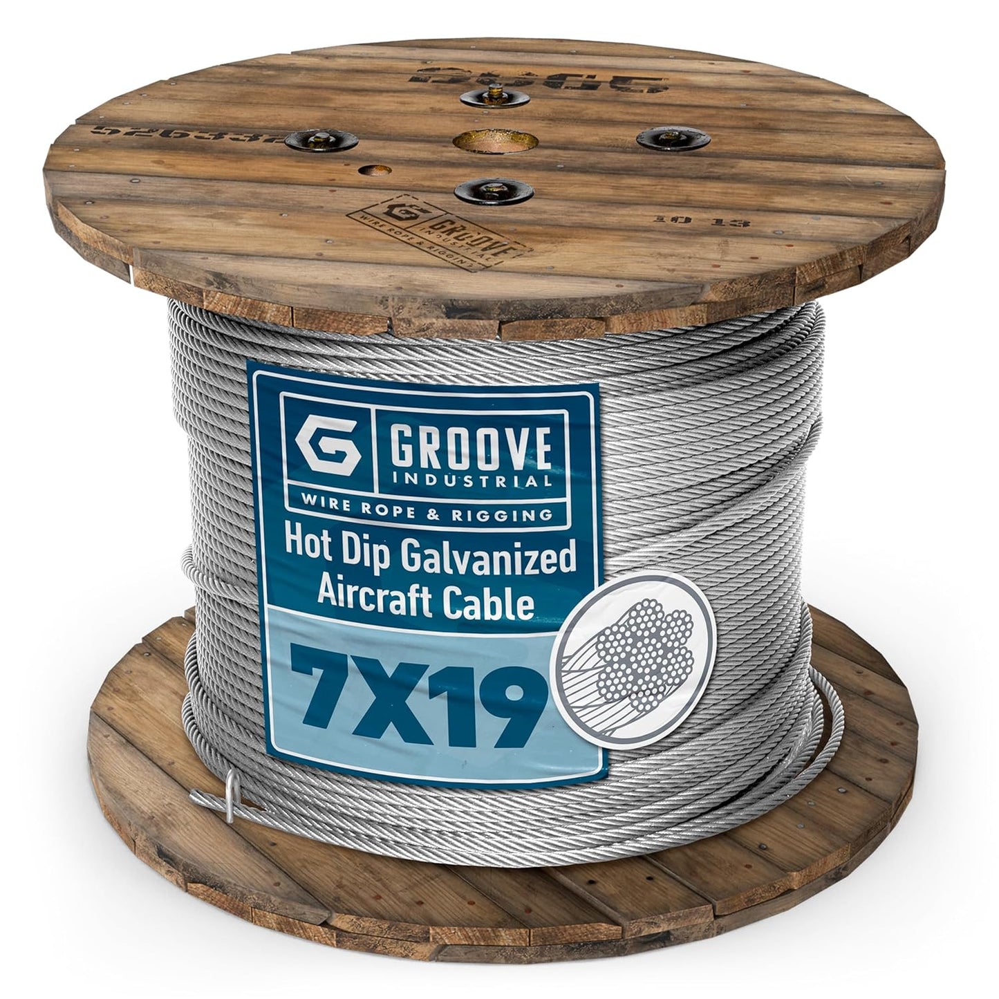 3/8’’ 7x19 Hot Dip Galvanized Aircraft Cable – Steel Wire Rope - 5000 Feet