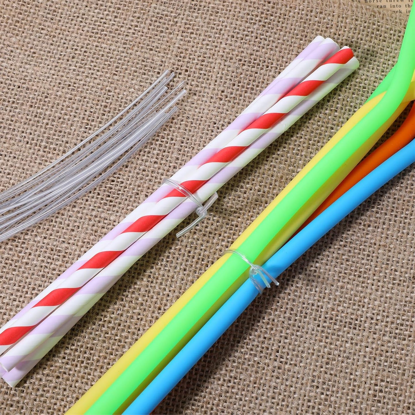 100 Piece 4 inches Cear Metal Twist Ties, Metallic Twist Cable Cord Wire Ties Reusable Plastic Wire Twists Tie for Bread, Cello, Candy, Coffee Bags & More