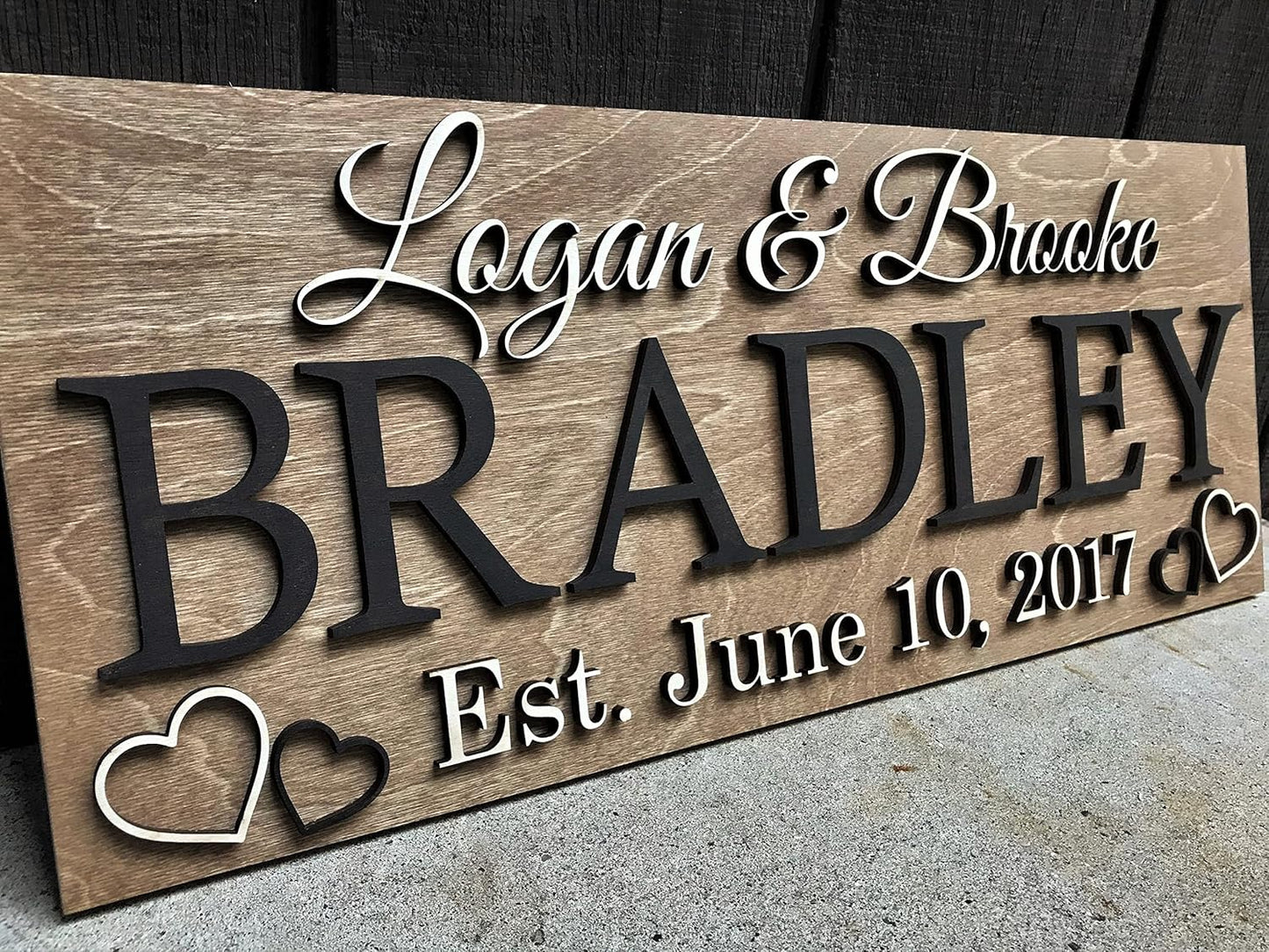 Personalized Wedding Gift – Custom Wood Last Name Established Sign, Family Name Sign, Wooden Sign, Couples Gift, 5 Year Anniversary