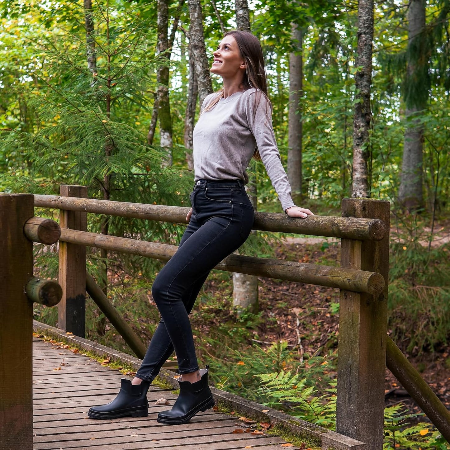 NORTY - Womens Ankle Rain Boots - Ladies Waterproof Winter Spring Garden Boot runs ½ size large