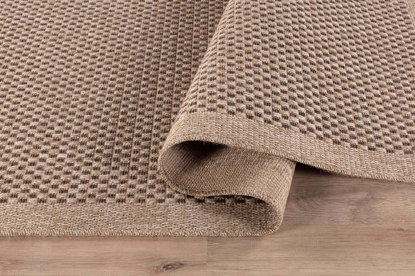 CAMILSON Easy Jute Rug 8x10, Indoor Outdoor Natural Color Fiber Area Rugs for Living Room Patio and Kitchen Rug, Sisal Boho Woven Design, Easy-Cleaning, Washable Outside Carpet Alfombras (8 x 10)