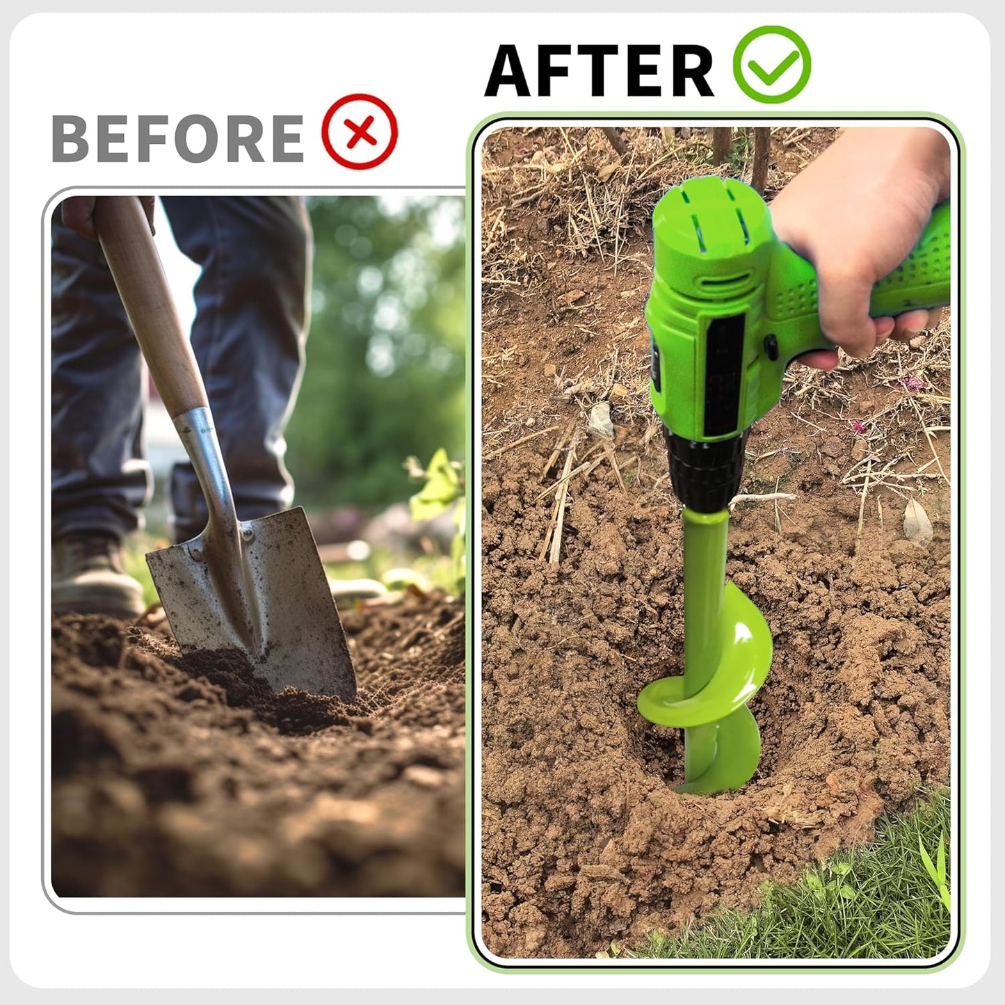 TCBWFY 4"x12" Auger Drill Bit for Planting and Digging Holes, Garden Plant Flower Bulb Rapid Bulb Planter Earth Auger Bit Post or Umbrella Hole Digger for 3/8" Hex Drive Drill