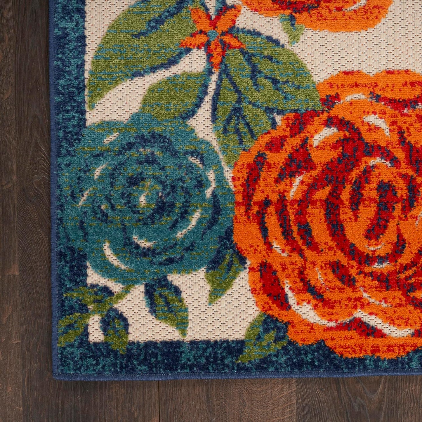 Nourison Home Aloha Indoor/Outdoor Ivory Multicolor 2' x 6' Area -rug, Easy--cleaning, Non Shedding, Bed Room, Living Room, Dining Room, Backyard, Deck, Patio (2x6)