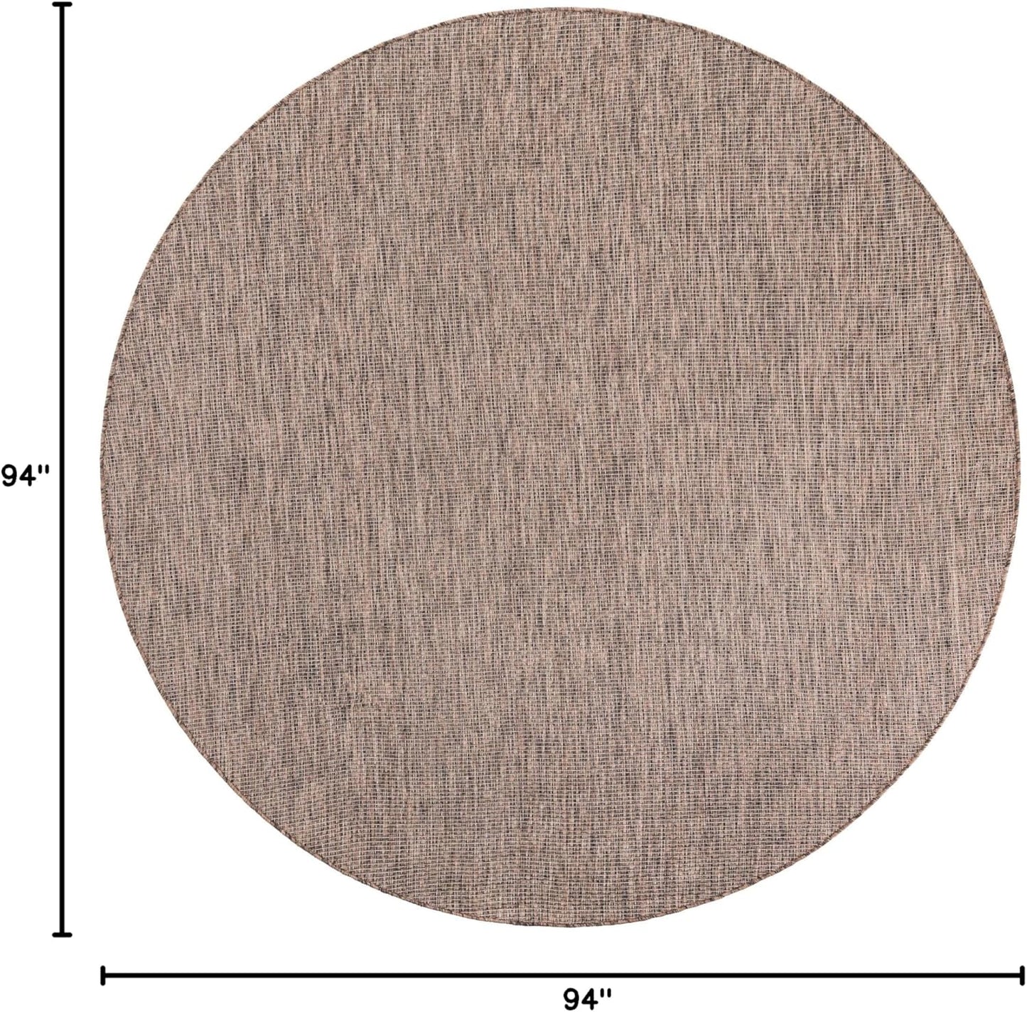 Unique Loom Outdoor Solid Collection Area Rug (7' 10" Round Light Brown/Ivory)