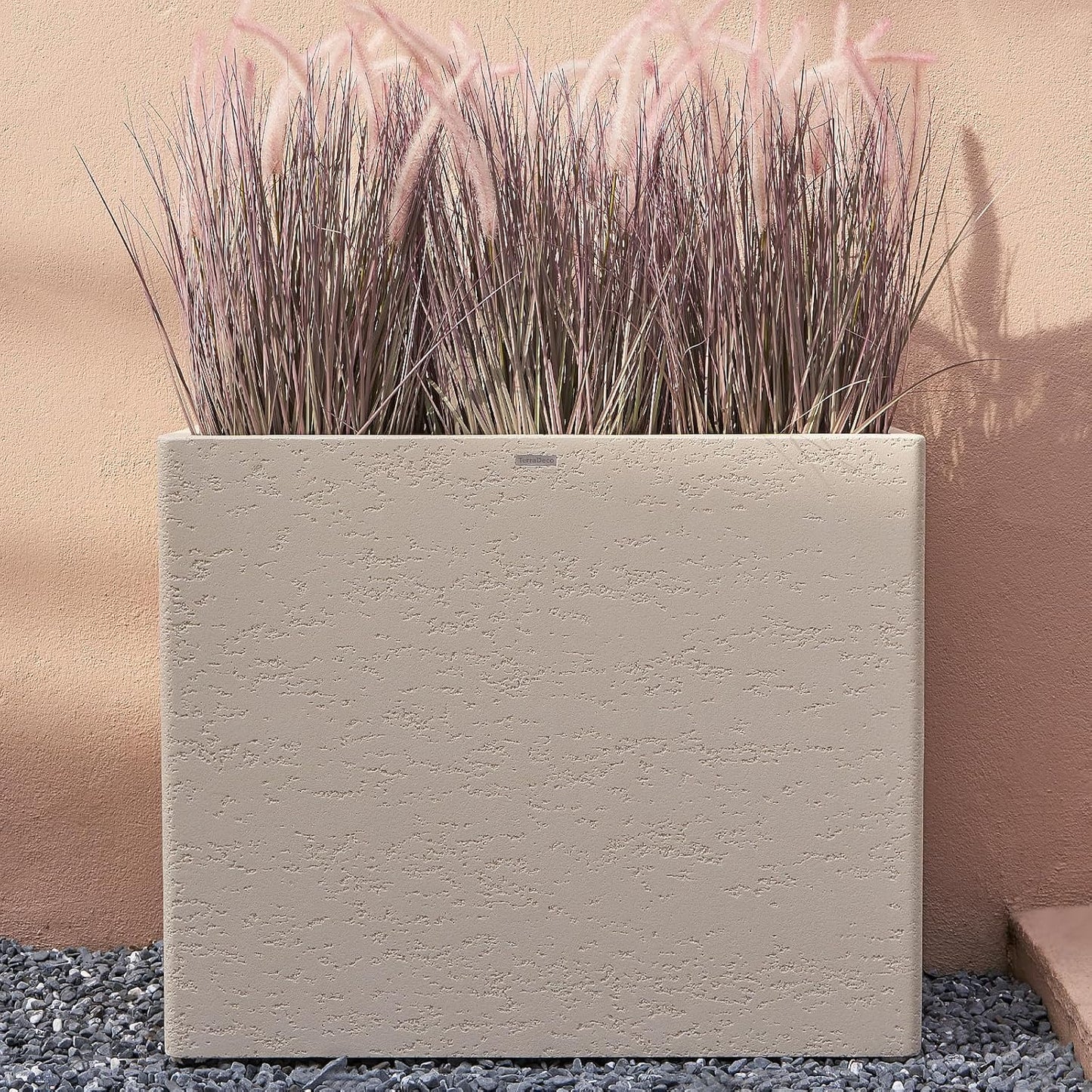 Tall Rectangular Composite ConcretePlanter（30Lx12Wx25H，66 Pounds）,Durable All-Weather Use with Drainage Holes,Large Rectangular Planter for Outdoor Indoor Plants