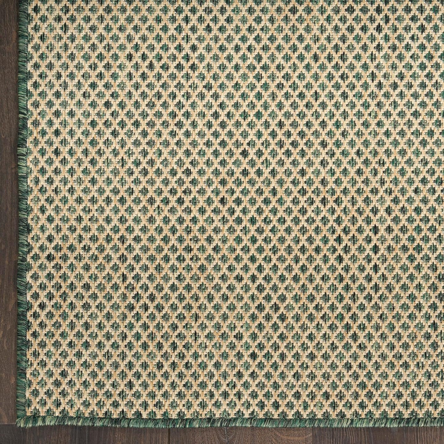 Nourison Home Courtyard Green 5' x 7' Area Rug - Easy Clean, Non Shedding, Bed Room, Living Room, Dining Room, Kitchen (5' x 7')