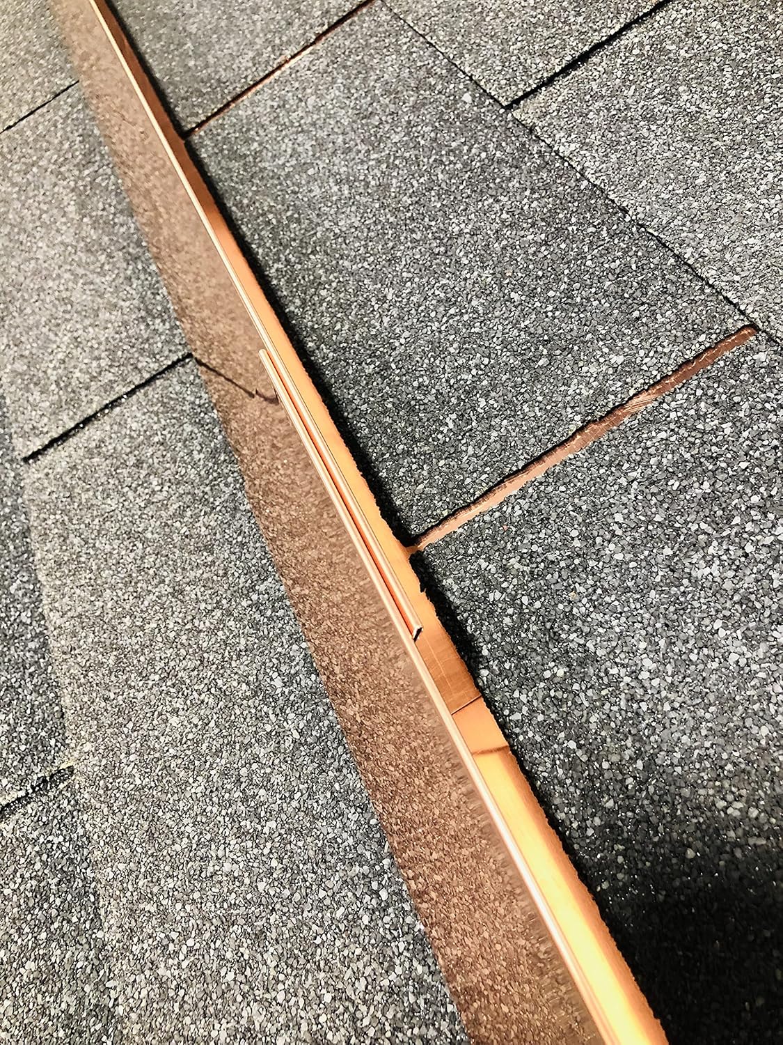 EAGLE 1- Shingle Roof Rain Diverter 40 Inches Long- 26 Gauge Material- Easy to Install- Includes Stainless Steel Nails (4, Real Copper)