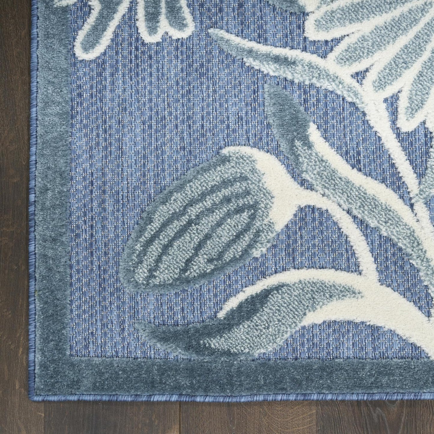 Nourison Aloha Blue 7'10" x 10'6" Area Rug - Easy Clean, Non Shedding, Bed Room, Living Room, Dining Room, Kitchen (8' x 11')