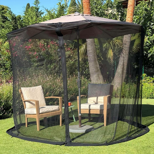 Mosquito Net for Umbrella 11 FT | Large Sizes & Fabric Designed for Outdoors | Insect House Screen Netting for Patio, Porch & Garden Terrace | Outside Canopy Bug & Fly Protection Enclosure