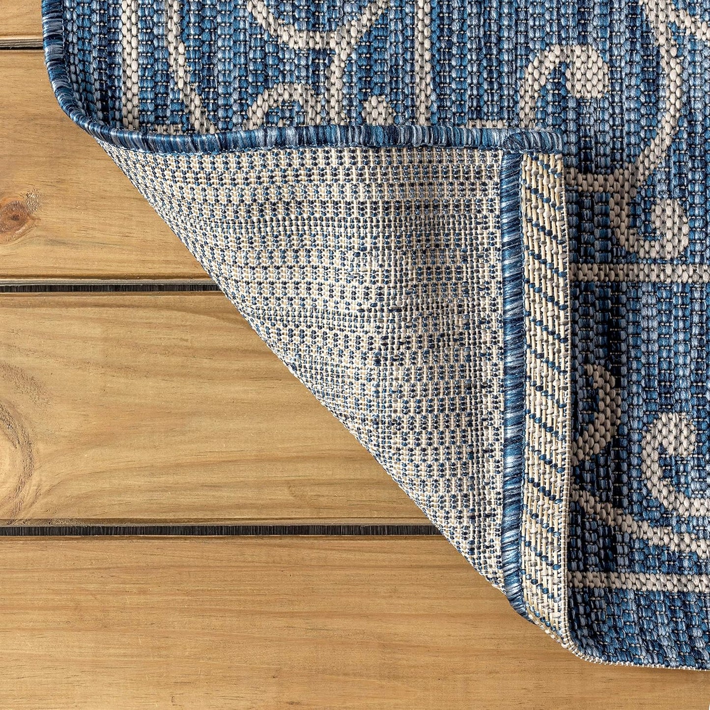 JONATHAN Y SMB106D-8TGN Charleston Vintage Filigree Textured Weave Navy/Gray 8' Octagon Indoor/Outdoor Area Rug, Non-Shedding, Stain Resistant,Fade Resistant, Easy-Cleaning for Backyard Patio, Porch