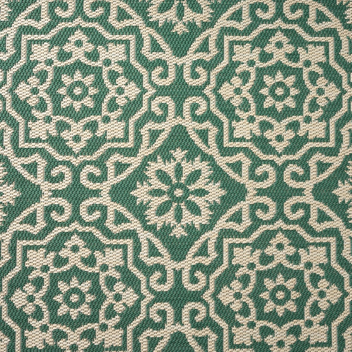 Nicole Miller New York Patio Country Julia Transitional Geometric Indoor/Outdoor Area Rug, Green/Beige, 5'2"x7'2"